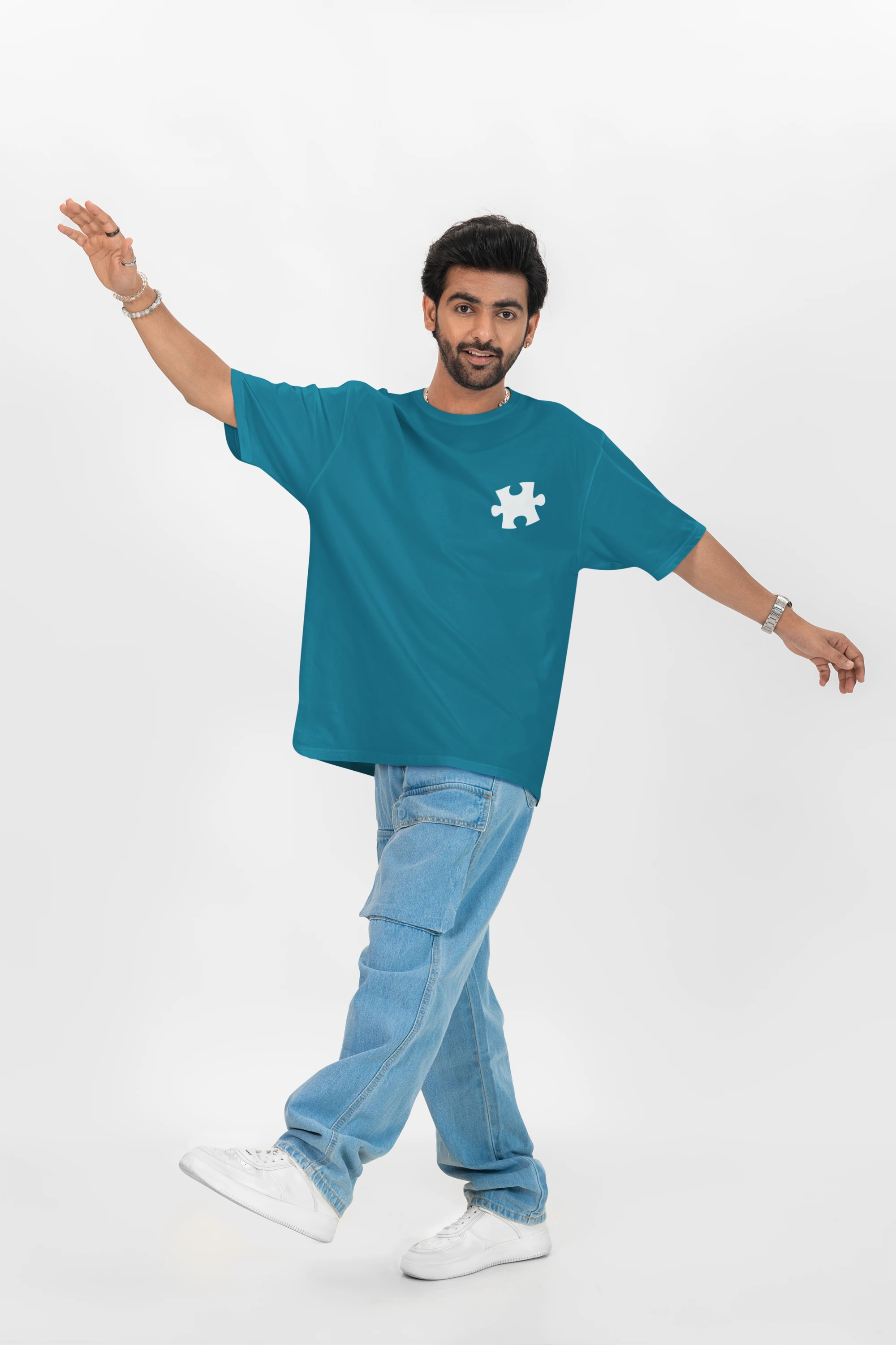 Solid T-Shirt - Teal-Blue